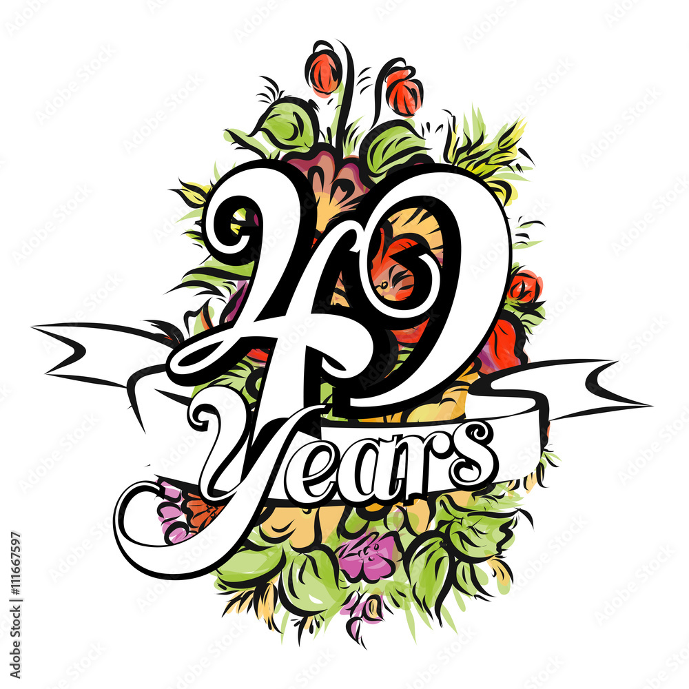 49 Years Greeting Card Design 49 Years Greeting Card Design