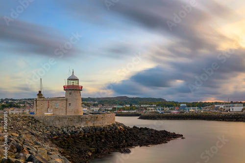 Photography lighthouse at the port of Howth near Dublin