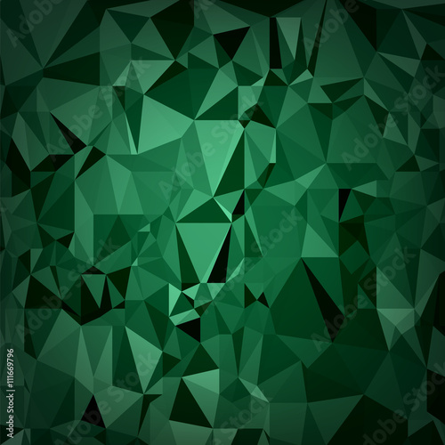 Abstract Digital Polygonal Green Background. Abstract Triangular Pattern