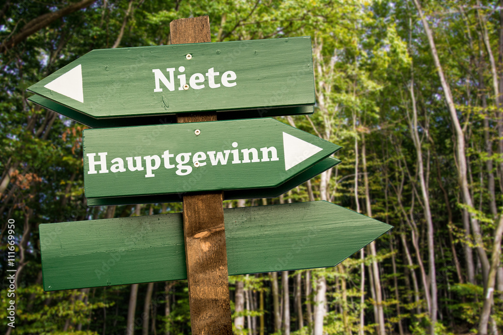 Schild 99 - Hauptgewinn