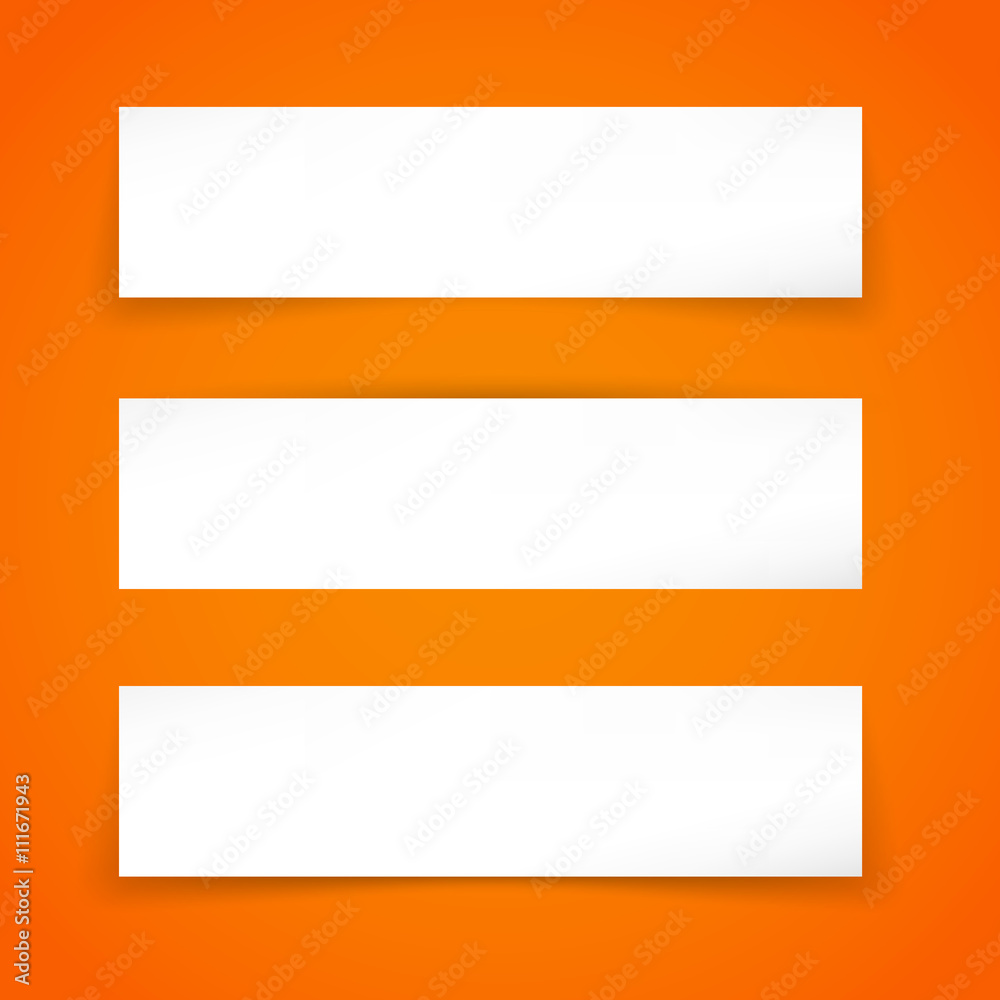 Banner vector template on orange background. Mock-up for your design.