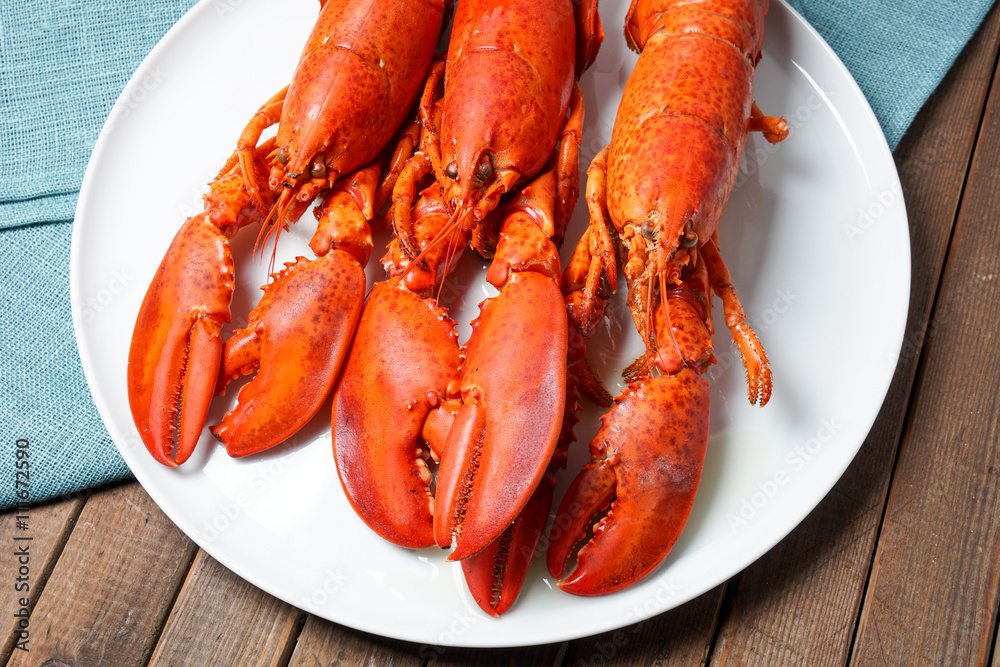 Cooked red Lobsters Cooked red Lobsters