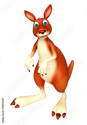 cute look at camera Kangaroo cartoon character © visible3dscience