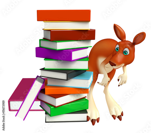 cute Kangaroo cartoon character  with book © visible3dscience