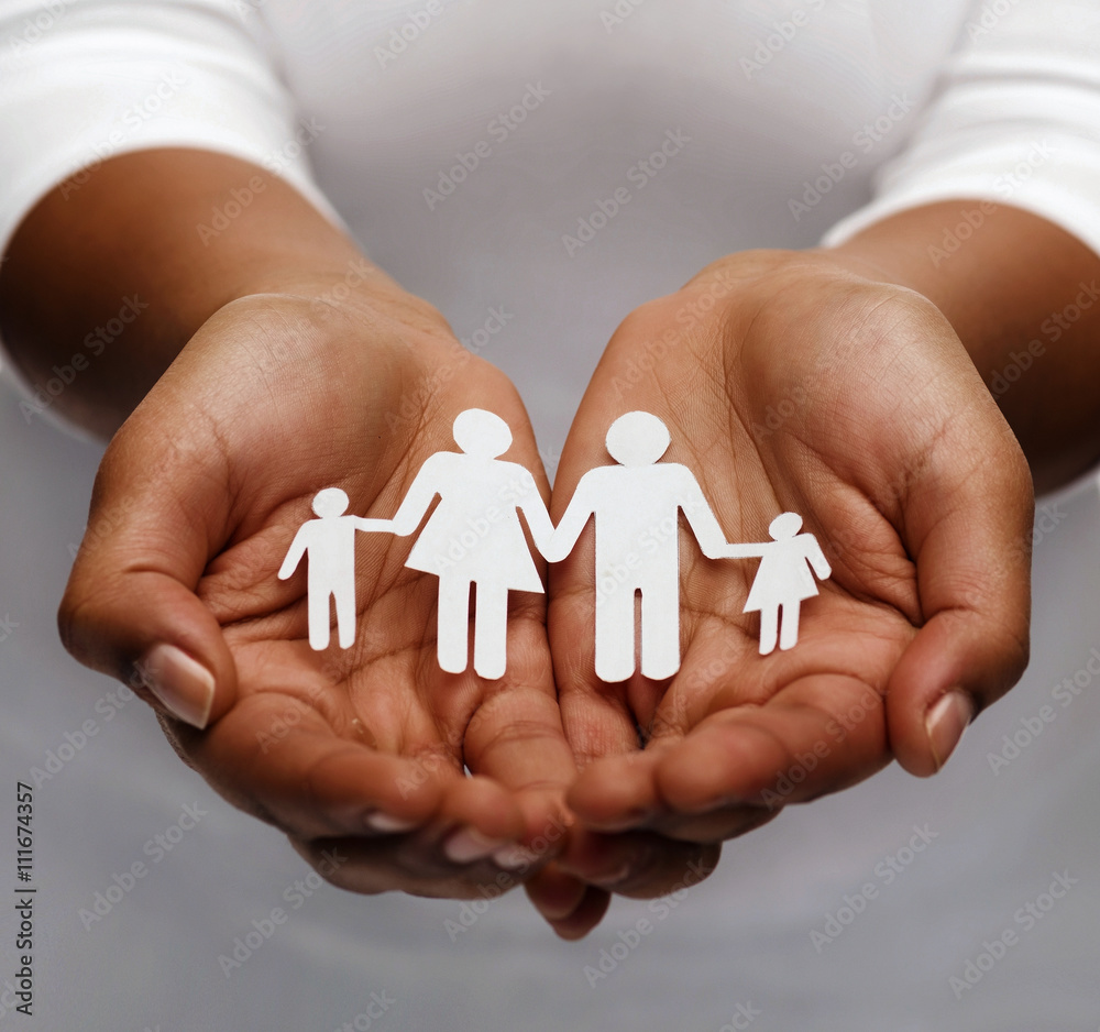 african american female hands with paper family african american female hands with paper family