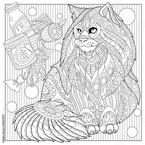Maine Coon Dots Lines Spirals Coloring Book: Fun And Easy Coloring Pages In  Cute Style For All Ages To Relax And Unwind