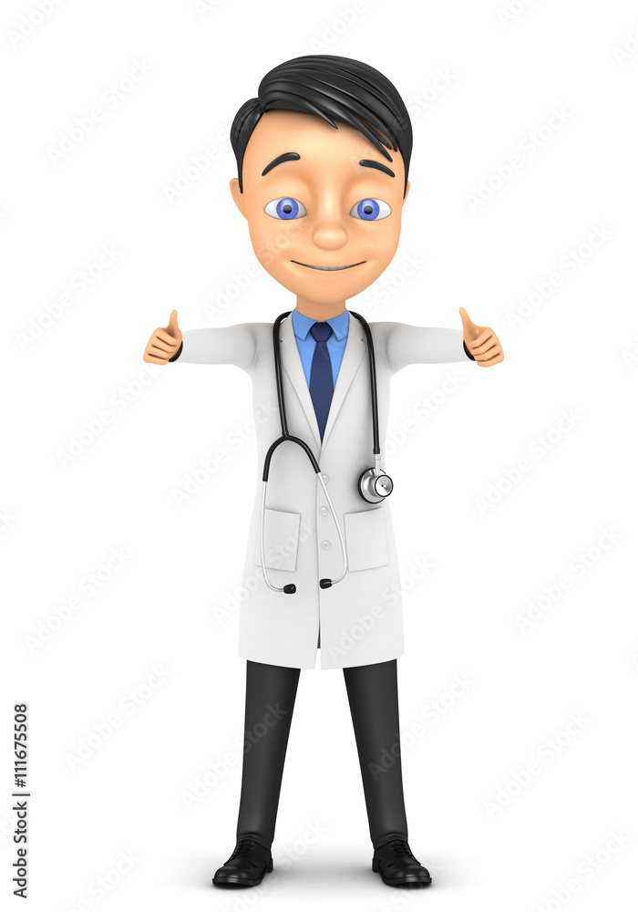 3d cheerful doctor standing on a white background 3d cheerful doctor standing on a white background