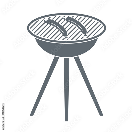 Barbecue  sausage icon on white background