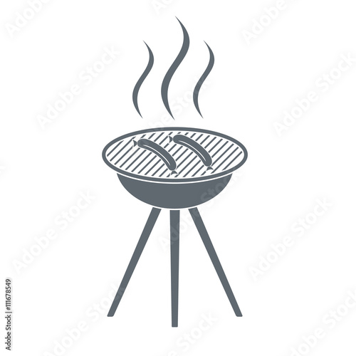 Barbecue  sausage icon on white background