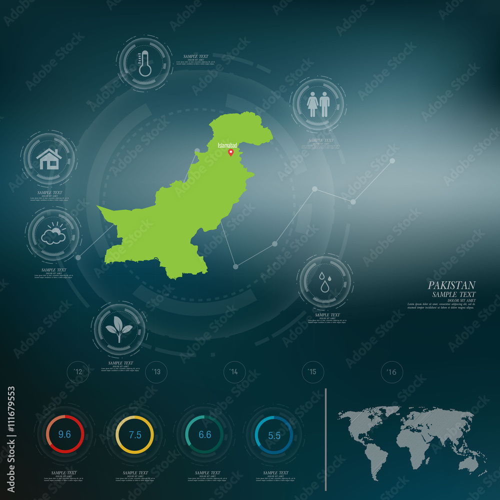 PAKISTAN map infographic