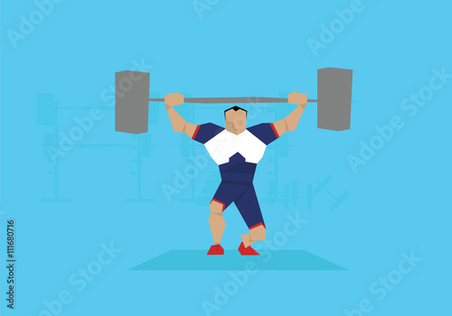 Illustration Of Male Weightlifter Competing In Event 