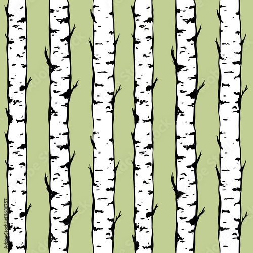 Vector seamless background of birch trunkes.