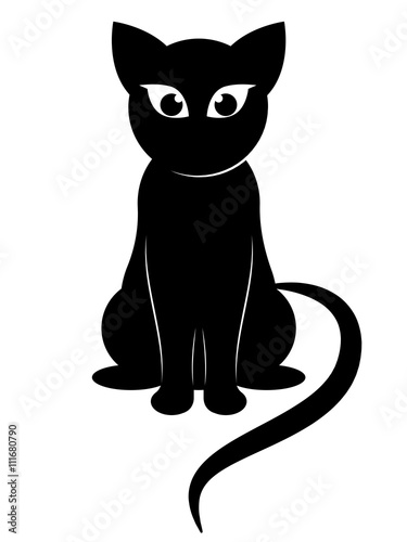 Silhouette of a black cat