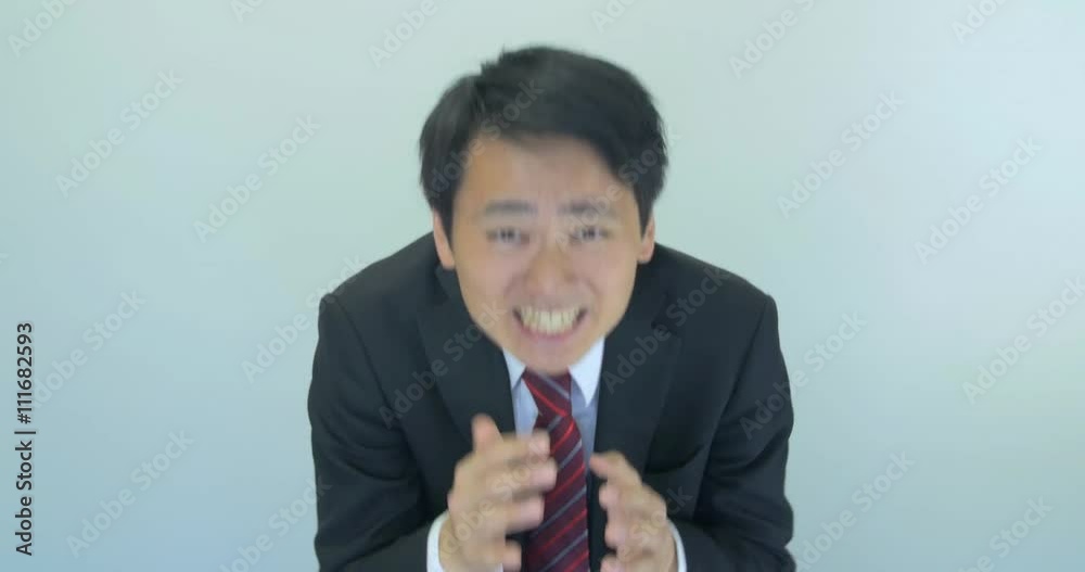 Japanese business man be abused by boss saying sorry and bowing Japanese business man be abused by boss saying sorry and bowing
