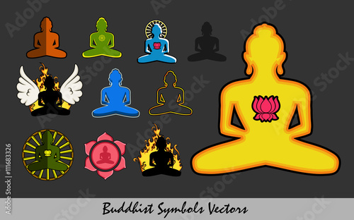 Set of Religious Buddhist Symbols