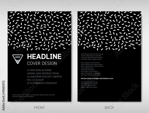 Cover  book  brochure  flyer or report  template design in abstract pattern black and white theme A4