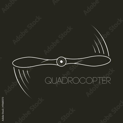 Icon rotating propeller. Logo aircraft. Symbol quadrocopter dron