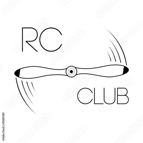 Vector illustration. Icon rotating propeller. Symbol rc club