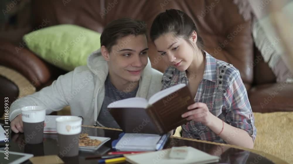 Female student is teaching her friend. Female student is teaching her friend.