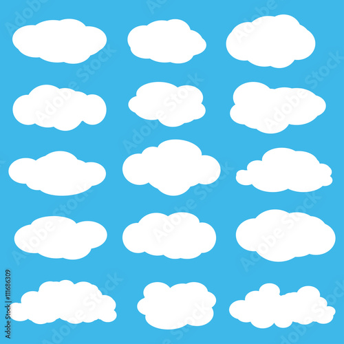 set of clouds on blue sky