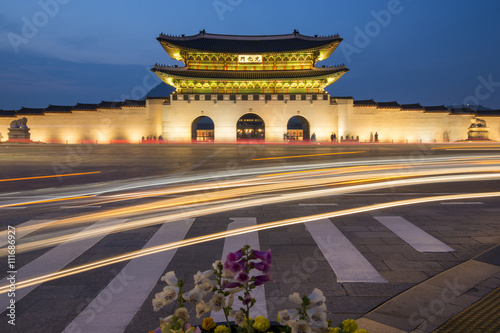 Gwanghwamun gate at Geyongbokgung Palace in Seoul, South Korea.