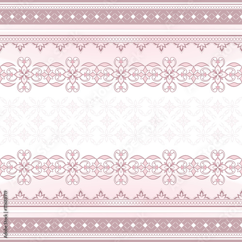 Filigree ornate pink border in Eastern style.