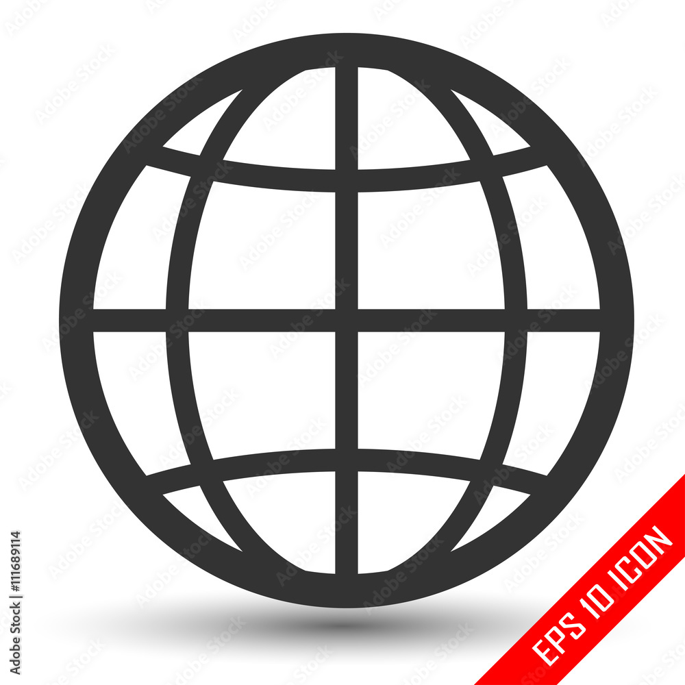 Globe icon. Logo of globe. Globe flat picture. Vector illustration Globe icon. Logo of globe. Globe flat picture. Vector illustration