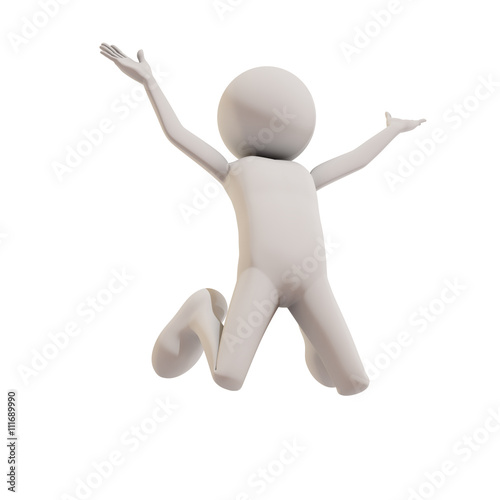 Man jumping of joy  3D rendering