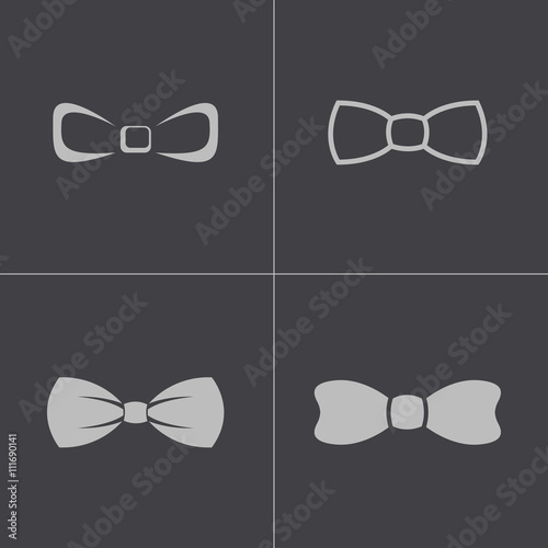Vector black bow ties icons set