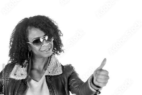 female model attractive woman on plein background with copy spac