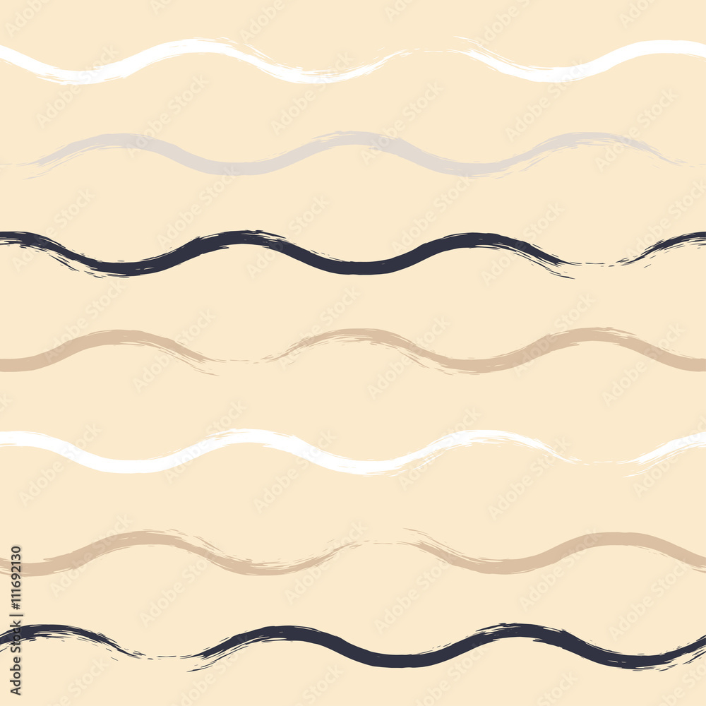 Cute vector geometric seamless pattern. Brush strokes, wavy lines. Hand drawn grunge texture. Abstract forms. Endless texture can be used for printing onto fabric or paper Cute vector geometric seamless pattern. Brush strokes, wavy lines. Hand drawn grunge texture. Abstract forms. Endless texture can be used for printing onto fabric or paper