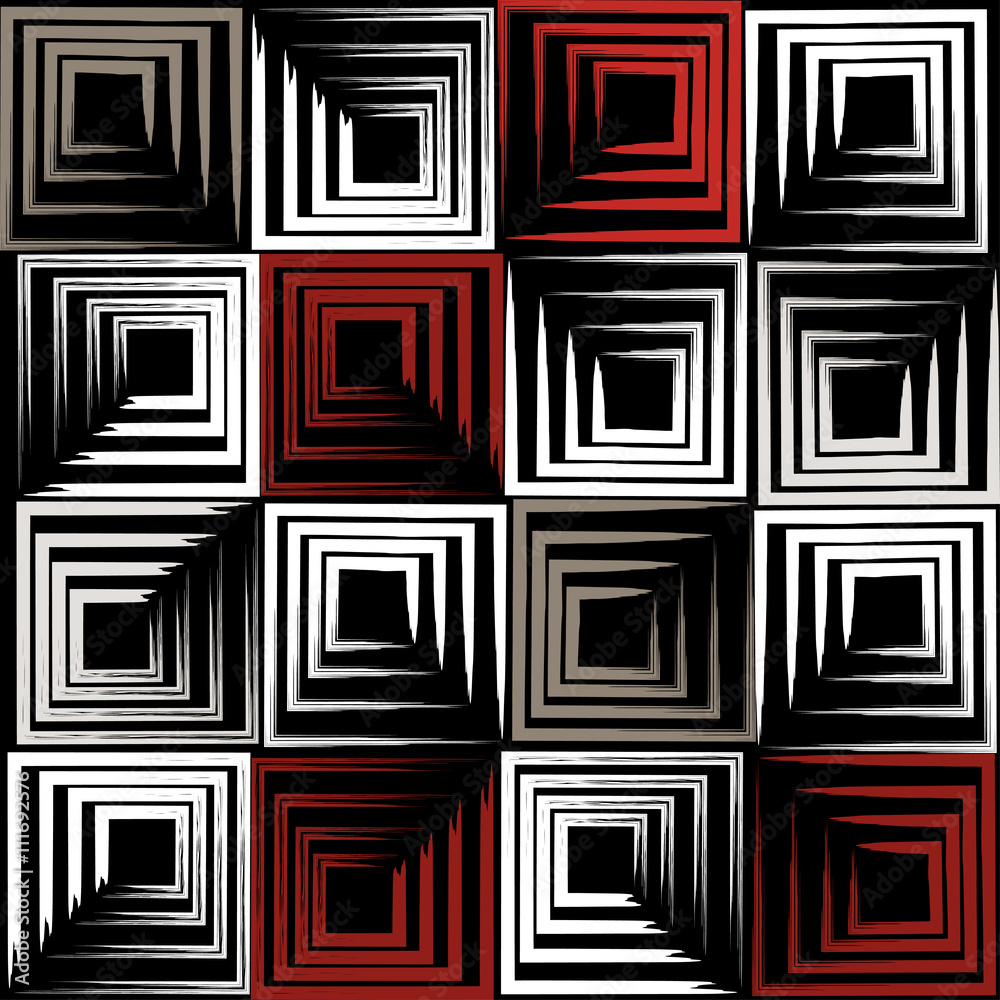 Cute vector geometric seamless pattern. Brush strokes, squares. Hand drawn grunge texture. Abstract forms. Endless texture can be used for printing onto fabric or paper Cute vector geometric seamless pattern. Brush strokes, squares. Hand drawn grunge texture. Abstract forms. Endless texture can be used for printing onto fabric or paper