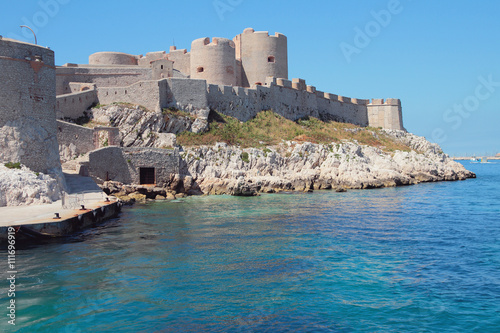 Fototapeta Naklejka Na Ścianę i Meble -  Fortress on sea coast. Château d'If, Marseille, France