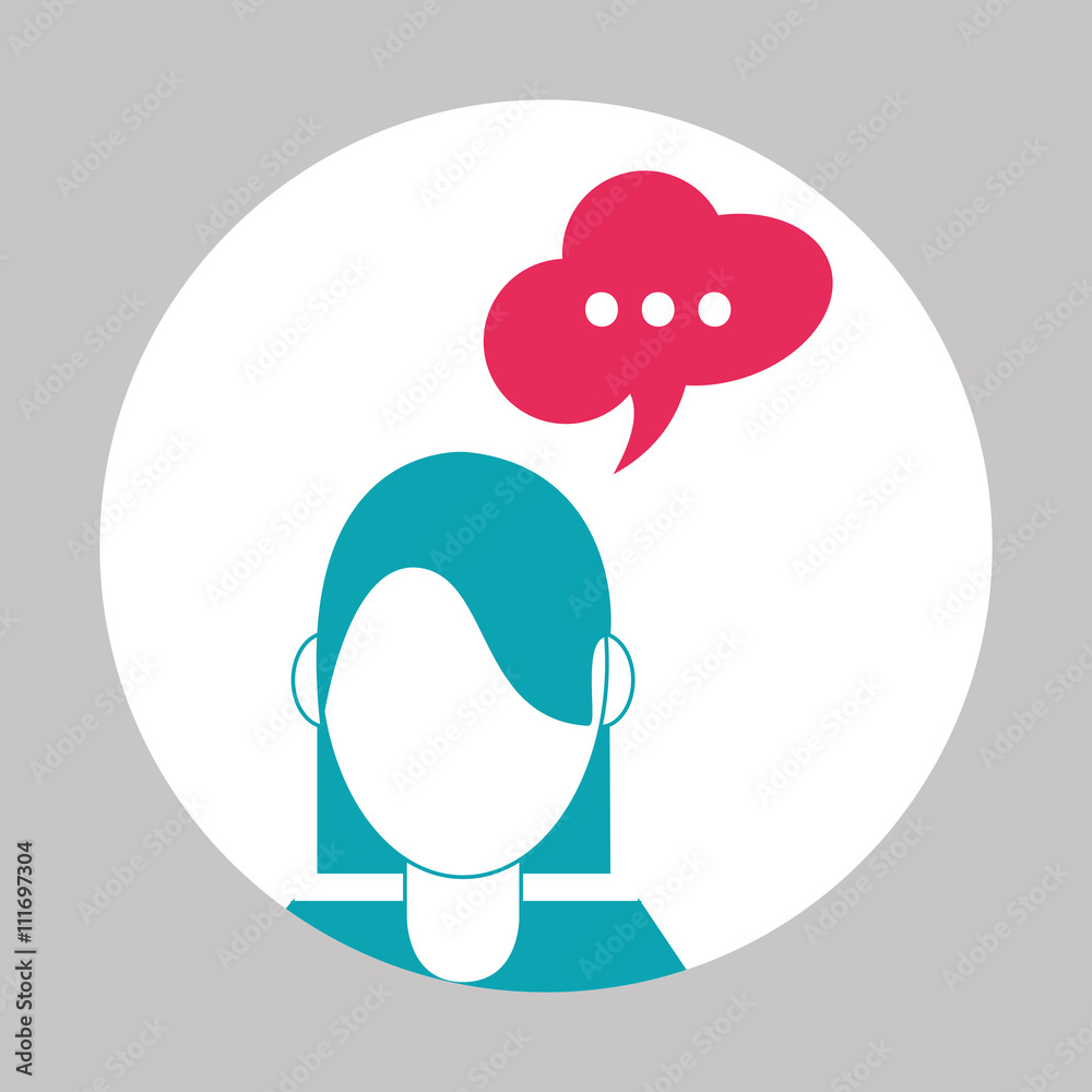 Naklejka premium Communication design. bubble icon. Flat illustration, editable vector