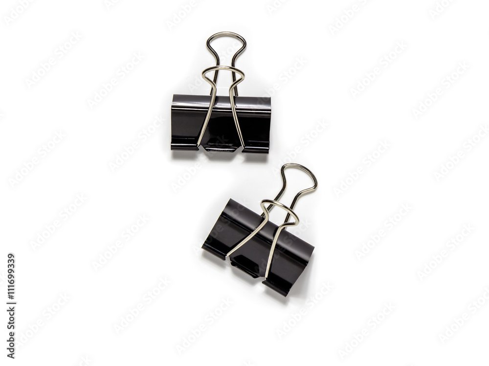 Black Paper clip isolated on white background