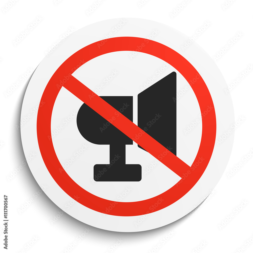 Turn Off Sound on White Round Plate Turn Off Sound on White Round Plate