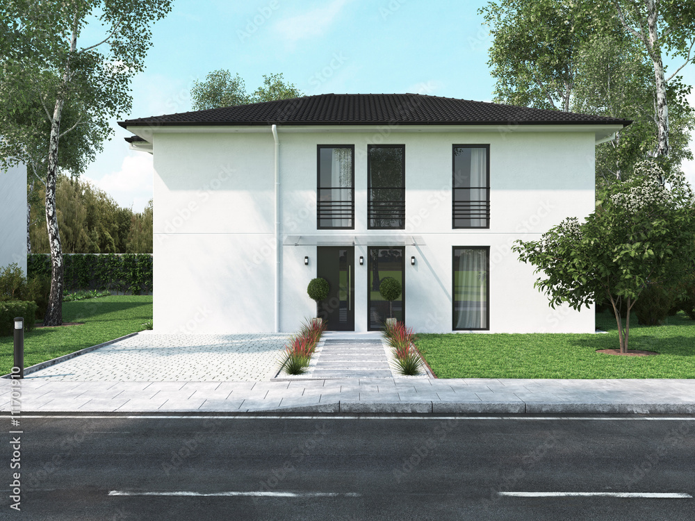 Fototapeta premium modern townhouse. 3d rendering