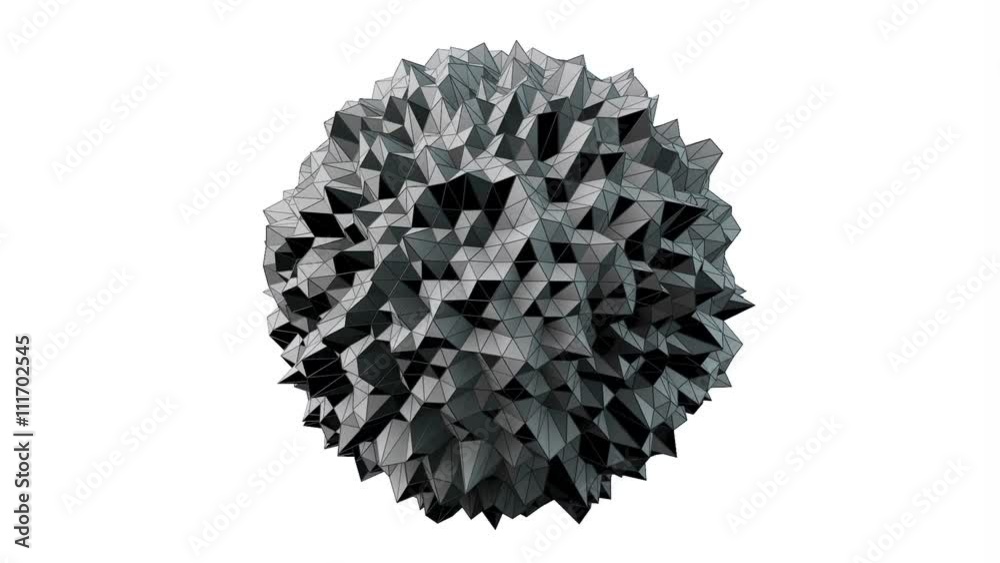 3D Animation - Abstract irregular spherical shape rotating 