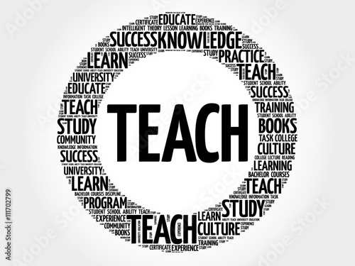 TEACH word cloud, education concept