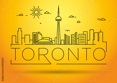 Minimal Toronto City Linear Skyline with Typographic Design