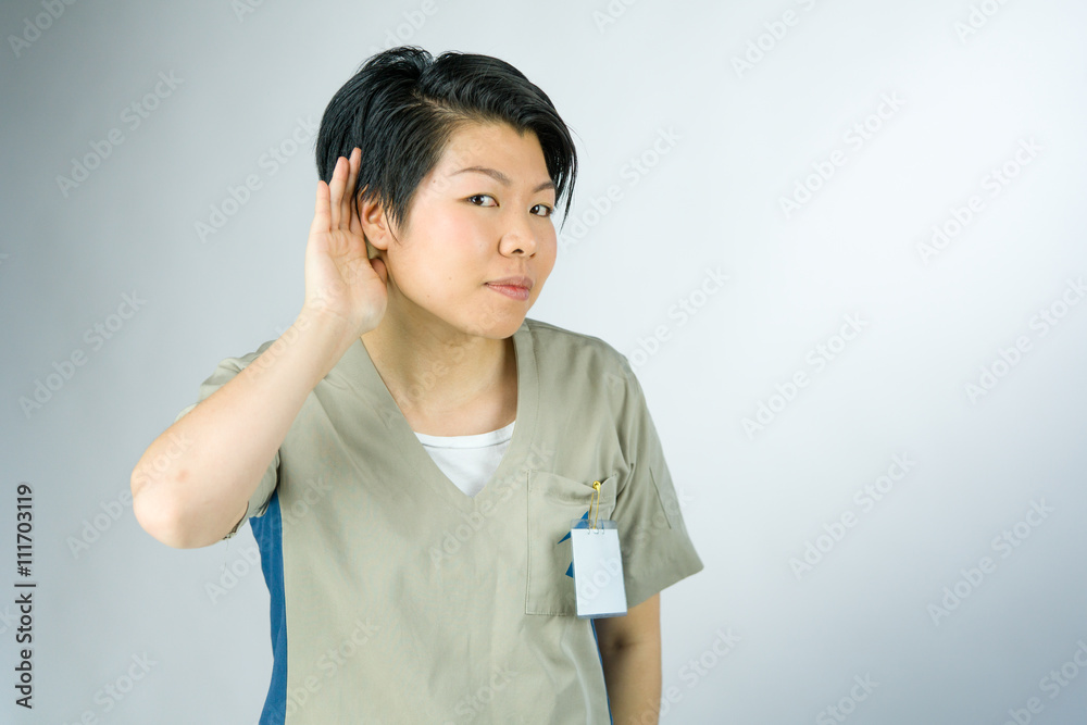 female model attractive woman on plein background with copy spac