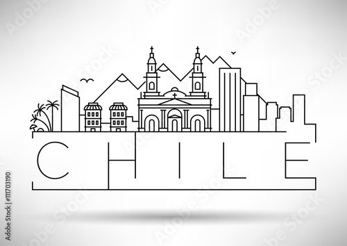 Minimal City Linear Skyline with Typographic Design