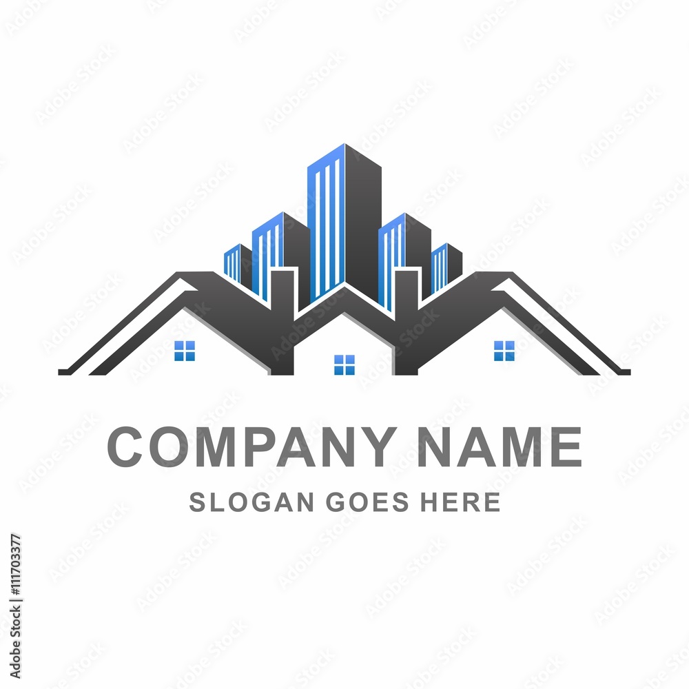 Real Estate Buildings Architecture Vector Logo Template