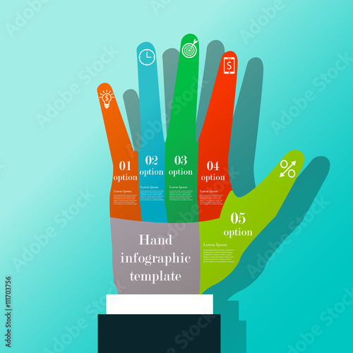 Bild auf Leinwand Hand infographic template