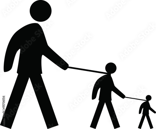 man holding another man on leash