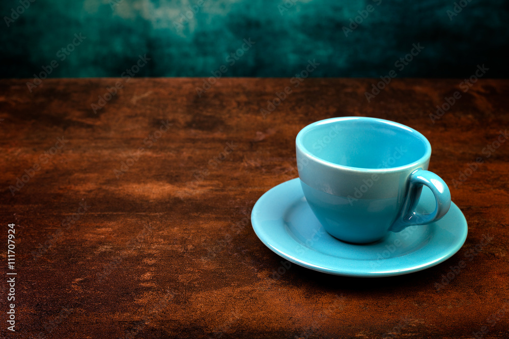 Empty cup of coffee and rust background. Empty cup of coffee and rust background.