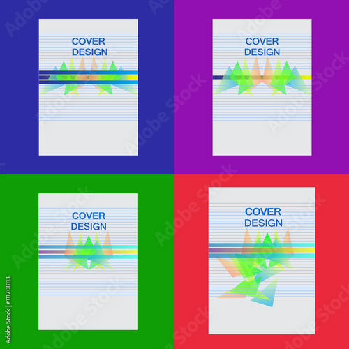 Cover design in different colors.