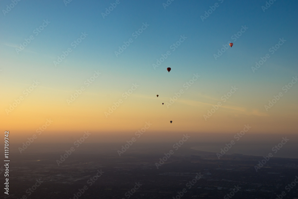Hot air ballons at sunrise