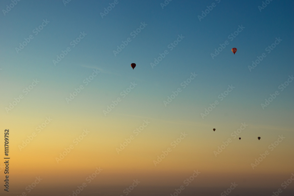 Hot air ballons at sunrise