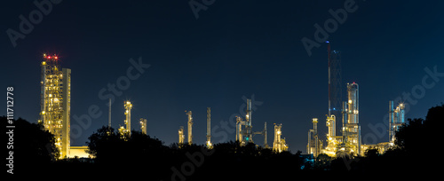 petrochemical plant and oil refinery at twilight time